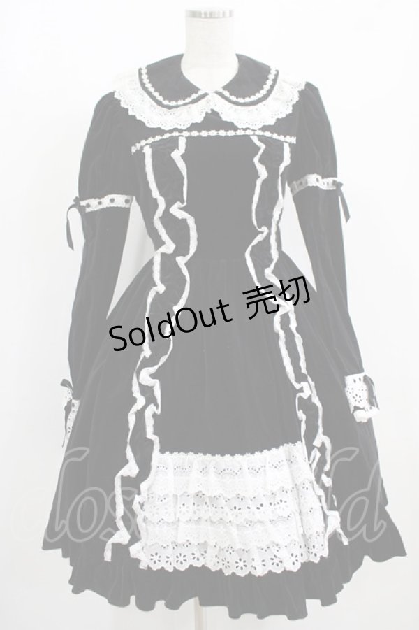 画像1: Angelic Pretty / 別珍ワンピース Free ブラック H-25-08-08-005-AP-OP-NS-ZH (1)