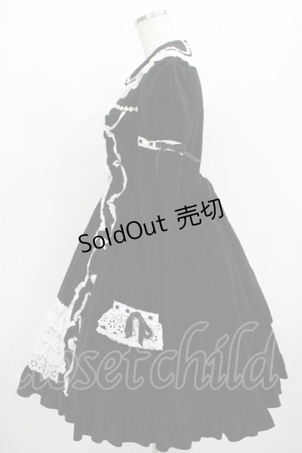 画像2: Angelic Pretty / 別珍ワンピース Free ブラック H-25-08-08-005-AP-OP-NS-ZH (2)