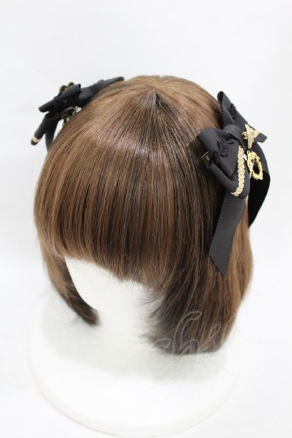 画像1: BABY,THE STARS SHINE BRIGHT / チェスアリスグログランリボンクリップ  ブラック H-25-08-08-1001-BA-AC-NS-ZH (1)