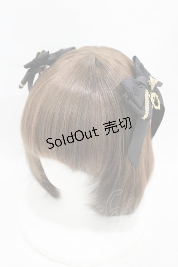 画像1: BABY,THE STARS SHINE BRIGHT / チェスアリスグログランリボンクリップ  ブラック H-25-08-08-1001-BA-AC-NS-ZH (1)