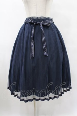 画像: Fi.n.t / ロゴリボン付きプリーツチュールスカート Free NAVY H-25-08-08-1039-CA-SK-NS-ZH