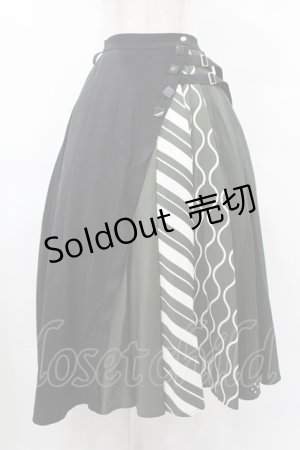 画像: Favorite / ちょっぴりビターな大人チョコ*ボンボンショコラのロングスカート M〜L ブラック/グリーン H-25-08-08-1040-LO-SK-NS-ZH