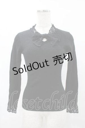 画像: F&A / レースボウタイリブニットプルオーバー Free BLACK H-25-08-08-1046-LO-TO-NS-ZH