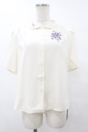 画像: an another angelus / スミレ刺繍シャツブラウス Free OFFWHITE H-25-08-08-1059-CA-BL-NS-ZH