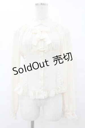 画像: metamorphose / 胸元ギャザー長袖ブラウス Free 生成り H-25-08-08-1062-ME-BL-NS-ZH