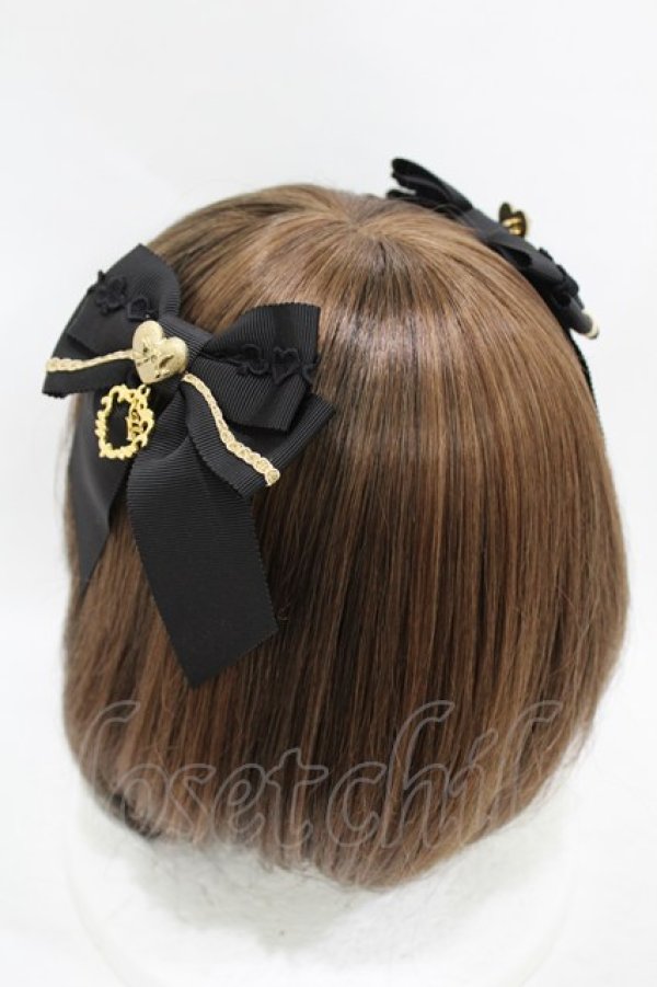 画像2: BABY,THE STARS SHINE BRIGHT / チェスアリスグログランリボンクリップ  ブラック H-25-08-08-1001-BA-AC-NS-ZH (2)