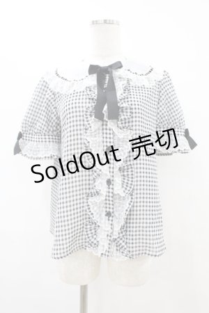 画像: Angelic Pretty / ギンガムはしごレースブラウス Free ブラック H-25-08-08-1008-AP-BL-NS-ZH