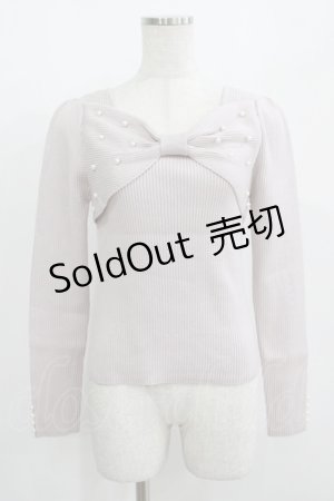 画像: evelyn / リボンパールニット Free ピンク H-25-08-08-056-LO-TO-NS-ZH