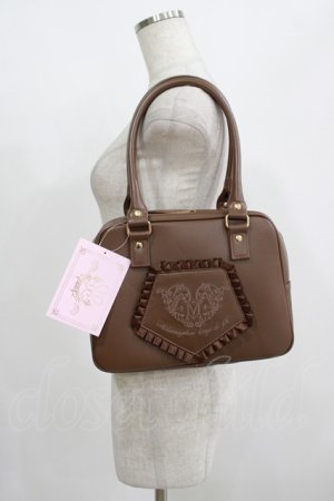画像: metamorphose / 刺繍入りフリルBAG  ブラウン H-25-08-08-059-ME-BG-NS-ZH