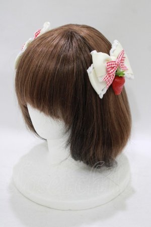 画像: Amavel / Strawberry Farmダブルリボンクリップ  オフ H-25-08-08-083-CA-AC-NS-ZH