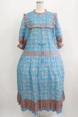 画像1: Jane Marple / A Celebrationコラボレーションドレス  ターコイズブルー×ピンク H-25-08-09-003-JM-OP-KB-ZH (1)