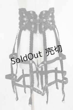 画像: Ozz oneste / クリノリンコルセットスカート  ブラック H-25-08-09-035-OO-SK-KB-ZH