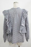 画像3: Jane Marple Dans Le Salon / Noon shoulder frill blouse  blue grey H-25-08-09-047-JM-BL-KB-ZH (3)