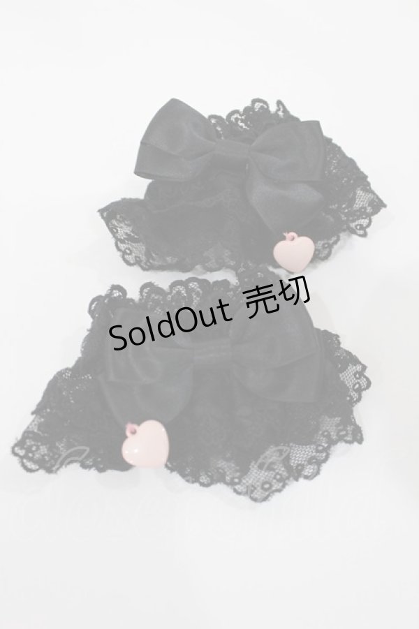 画像1: Angelic Pretty / ハートチャームお袖とめ  ブラック H-25-08-09-1035-AP-ZA-NS-ZH (1)
