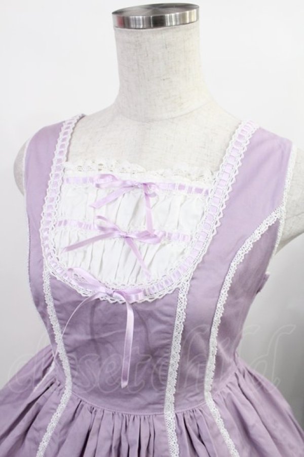 画像4: Angelic Pretty / スカラップレースたたきジャンパースカート Free ラベンダー H-25-08-09-1009-AP-OP-NS-ZH (4)