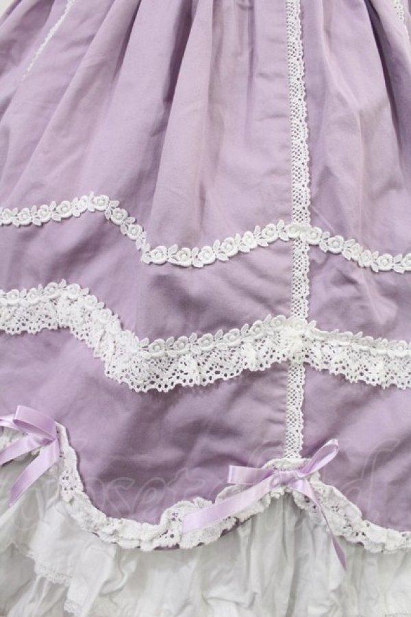 画像5: Angelic Pretty / スカラップレースたたきジャンパースカート Free ラベンダー H-25-08-09-1009-AP-OP-NS-ZH (5)