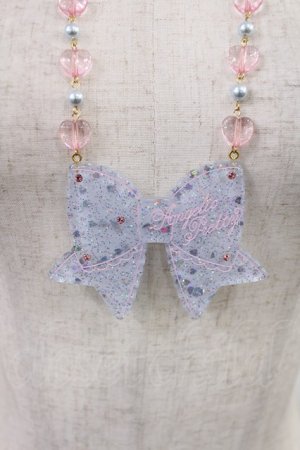 画像: Angelic Pretty / きらめきリボンネックレス  サックス H-25-08-09-1018-AP-AC-NS-ZH
