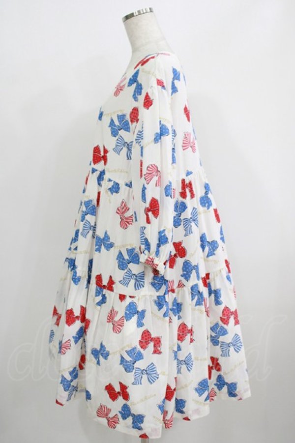 画像2: Jane Marple / Anniversary ribbonsティアードドレス  オフホワイト H-25-08-09-006-JM-OP-KB-ZH (2)