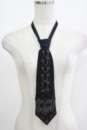 画像: Ozz oneste / 薔薇刺繍ネクタイ  黒×青薔薇 H-25-08-09-066-OO-ZA-KB-ZH
