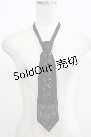 画像: Ozz oneste / 薔薇刺繍ネクタイ  黒×青薔薇 H-25-08-09-066-OO-ZA-KB-ZH