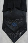 画像2: Ozz oneste / 薔薇刺繍ネクタイ  黒×青薔薇 H-25-08-09-066-OO-ZA-KB-ZH (2)