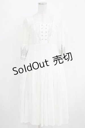 画像: Rozen Kavalier / メッシュ切り替えシアーワンピース  オフ白 H-25-08-09-024-OO-OP-KB-ZH