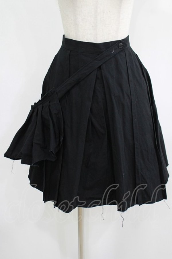 画像1: PEACE NOW / フラップ付ダメージスカート M 黒 H-25-08-10-1023-PU-SK-KB-ZH (1)