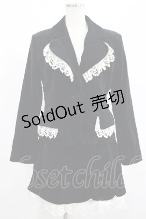 画像: Jane Marple / レース付別珍ジャケット＆スカート M 黒×白 H-25-08-10-1032-JM-JA-KB-ZH