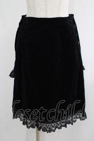 画像: PEACE NOW / ドレープ風別珍スカート  黒 H-25-08-10-1035-PU-SK-KB-ZH