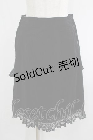 画像: PEACE NOW / ドレープ風別珍スカート  黒 H-25-08-10-1035-PU-SK-KB-ZH