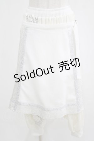 画像: Qutie Frash / オーバー付サルエルパンツ  白 H-25-08-10-1041-QU-PA-KB-ZH