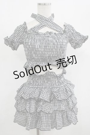 画像: Jane Marple / ギンガムフリルスイムウェア M 黒 H-25-08-10-1043-JM-OP-KB-ZH