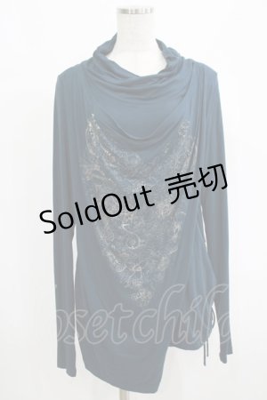 画像: Rozen Kavalier / プリントドレープギャザーカットソー  ブルーグリーン H-25-08-10-1055-OO-TO-KB-ZH