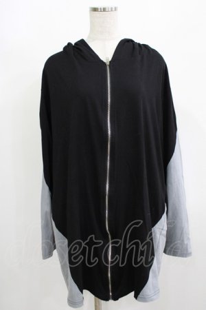 画像: Drug Honey / 配色ZIPパーカー  黒×グレー H-25-08-10-1056-PU-TO-KB-ZH