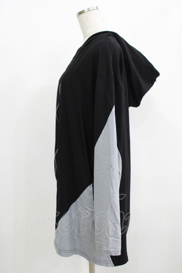 画像2: Drug Honey / 配色ZIPパーカー  黒×グレー H-25-08-10-1056-PU-TO-KB-ZH (2)