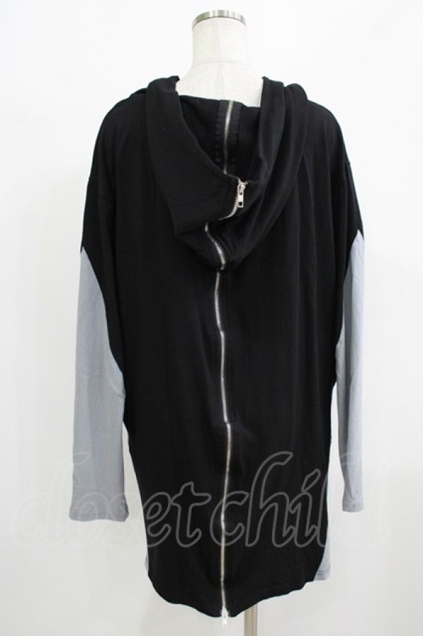 画像3: Drug Honey / 配色ZIPパーカー  黒×グレー H-25-08-10-1056-PU-TO-KB-ZH (3)
