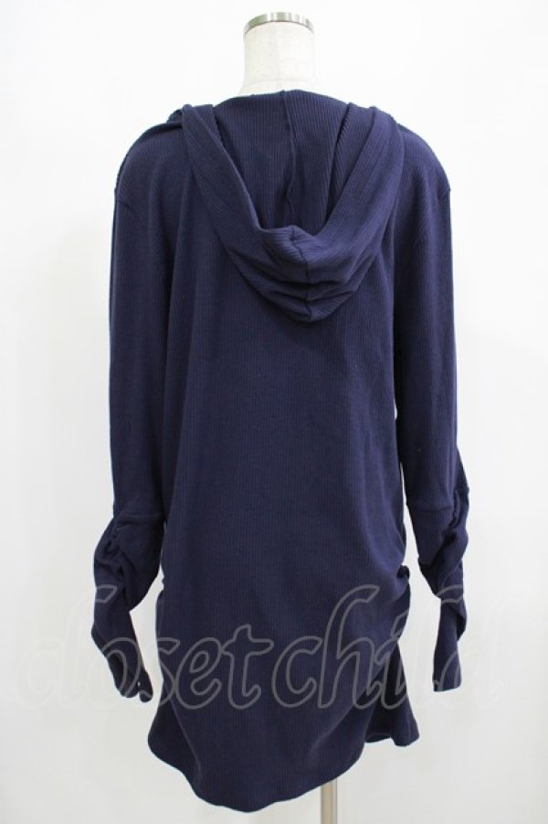 画像3: NieR Clothing / ギャザースリーブリブパーカー  ネイビー H-25-08-10-1058-PU-TO-KB-ZH (3)