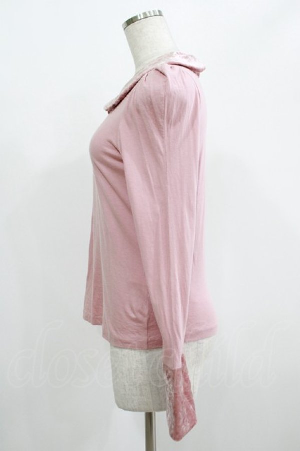 画像2: Jane Marple Dans Le Salon / ベロア切替トップス M ピンク H-25-08-10-1062-JM-TO-KB-ZH (2)