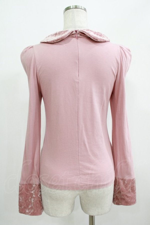 画像3: Jane Marple Dans Le Salon / ベロア切替トップス M ピンク H-25-08-10-1062-JM-TO-KB-ZH (3)