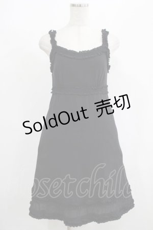 画像: Jane Marple / フリルキャミソールワンピース M 黒 H-25-08-10-1019-JM-OP-KB-ZH