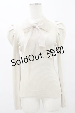 画像: an another angelus / チュールボウタイリブニットプルオーバー Free IVORY H-25-08-11-054-CA-TO-NS-ZH
