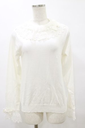 画像: axes femme kawaii / レーシーフリルニットプル M オフ H-25-08-11-058-AX-TO-NS-ZH