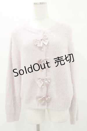 画像: m petit by misako / NINA'Sコラボリボンニットカーディガン 3L ピンク H-25-08-11-060-LO-TO-NS-ZT484