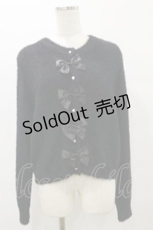 画像: m petit by misako / NINA'Sコラボリボンニットカーディガン L ブラック H-25-08-11-061-LO-TO-NS-ZH