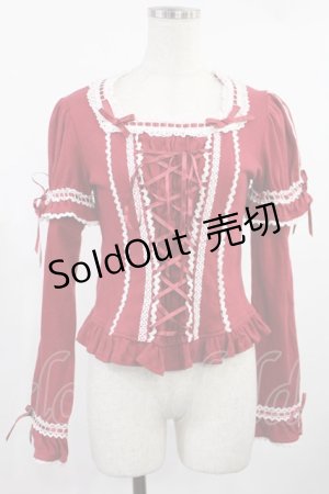 画像: Angelic Pretty / リボンチョーカー付カットソー FREE 赤 H-25-08-11-1033-AP-TO-YZ-ZH