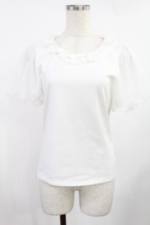 画像: axes femme kawaii / チュールフリルカットソー M 白 H-25-08-11-1036-AX-TO-NS-ZH