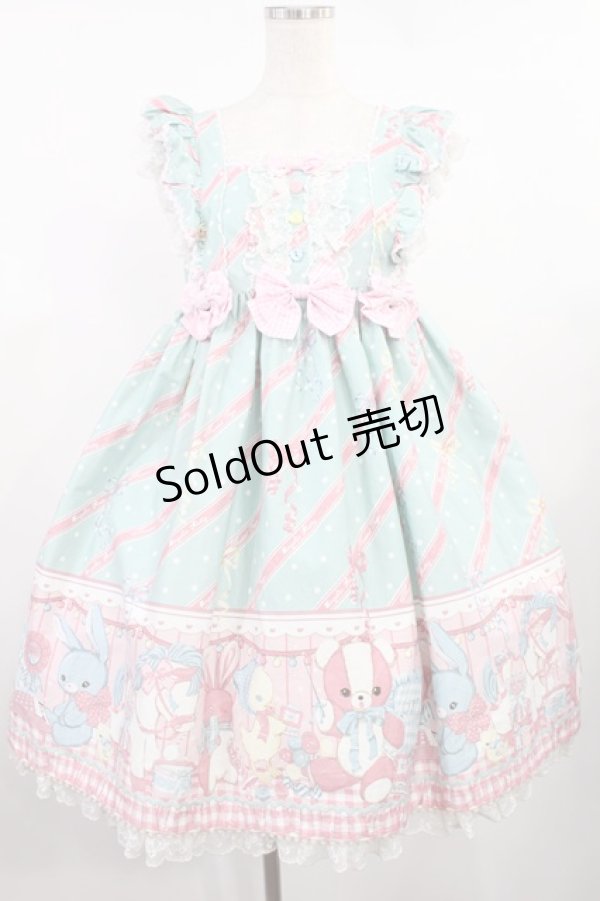 画像1: Angelic Pretty / MELODY TOYSハイウエストジャンパースカート Free ミント H-25-08-11-1004-AP-OP-NS-ZH (1)