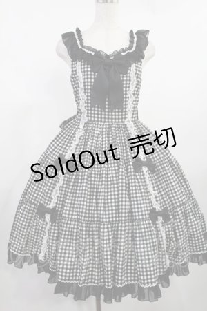 画像: metamorphose / Fluffyフリルティアードジャンパースカート(ギンガム) サイズ1 ブラック H-25-08-11-1009-ME-OP-NS-ZH