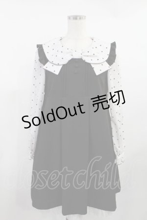 画像: Secret Honey / リボンカラーハートドットワンピース Free ブラック H-25-08-11-1026-CA-OP-NS-ZH