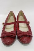 画像1: axes femme kawaii / ローヒールリボンパンプス  L(24.5cm) レッド H-25-08-11-032-AX-SH-NS-ZH (1)